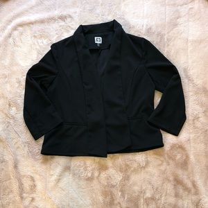 Anne Klein open front black blazer